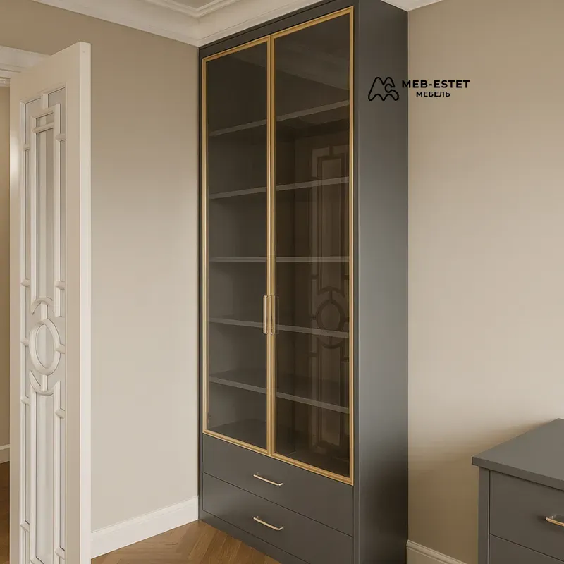 Шкаф витрина с ящиками