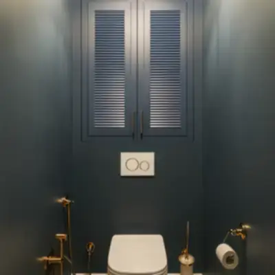 Встроенный шкаф над унитазом