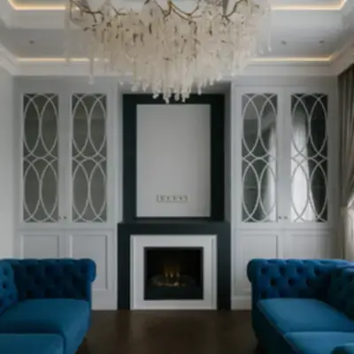 Витрины вокруг камина