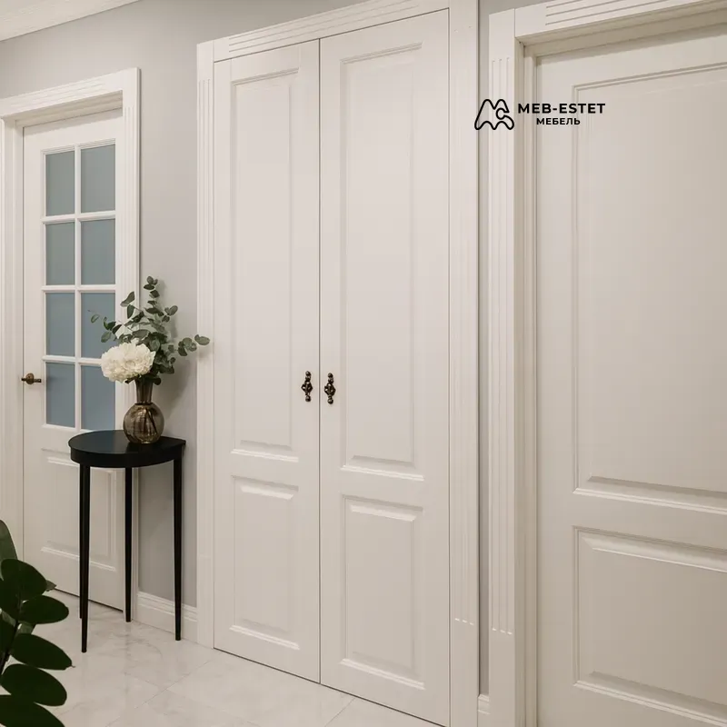 Встроенный белый шкаф прихожая