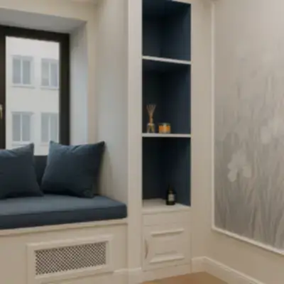 Окно-банкетка с нишей и шкафчиком