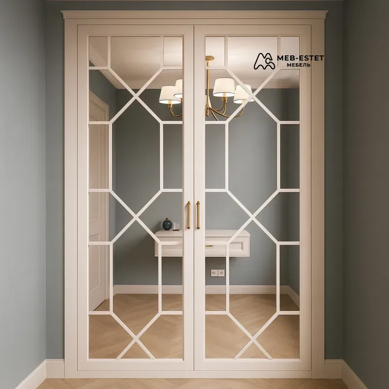 Зеркальный шкаф с решеткой