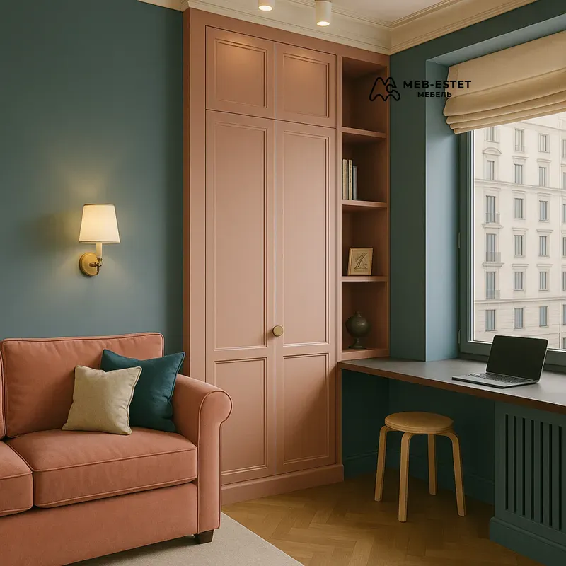 Шкаф у окна рабочая зона Шкаф у окна рабочая зона