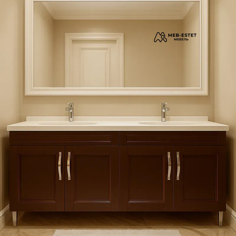 Тумба под раковину двойная венге