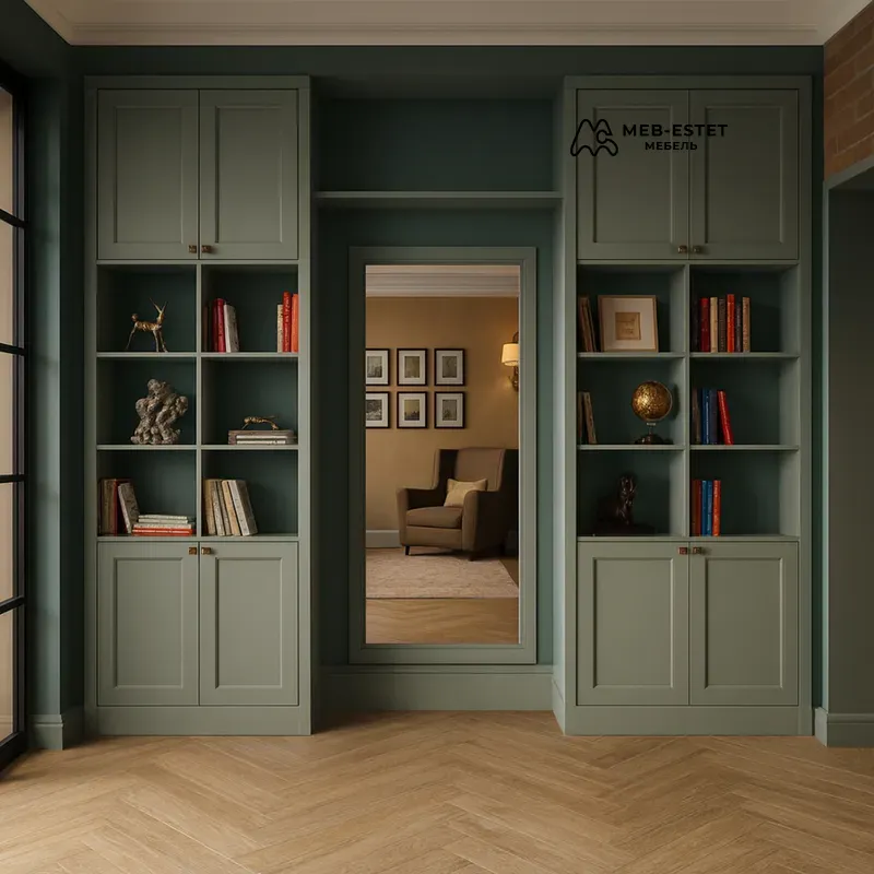 Библиотека с зеркалом зелёная