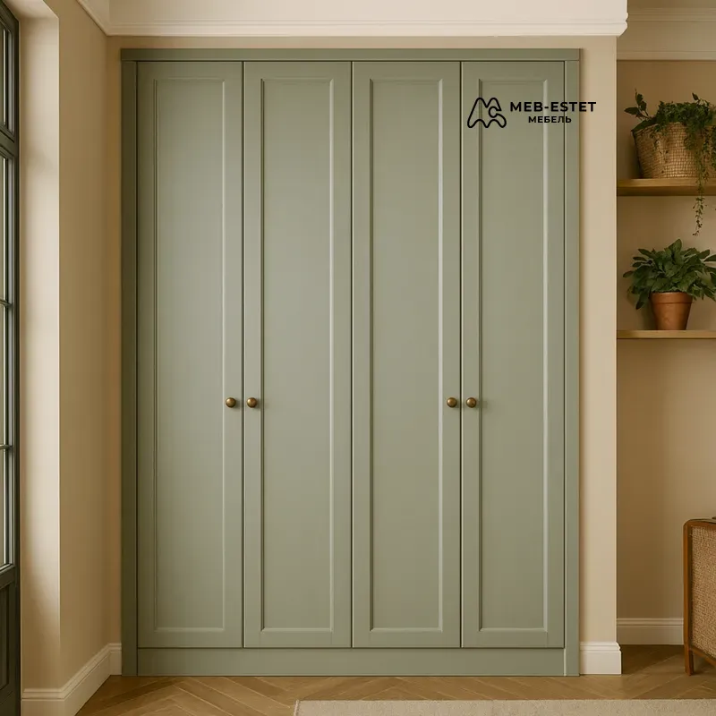 Встроенный шкаф оливковый матовый