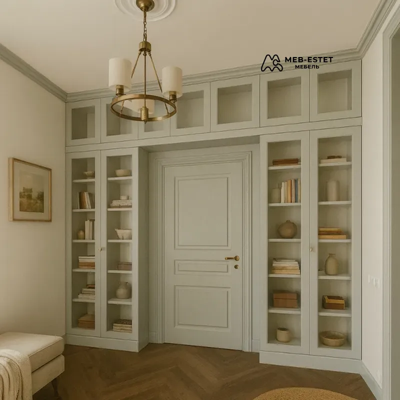 Встроенная витрина вокруг двери