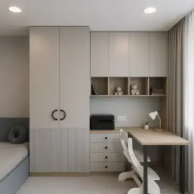 Встроенный шкаф с рабочей зоной