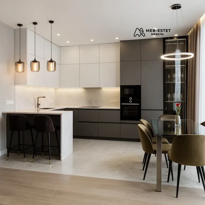 Кухня в современном стиле с островом Кухня в современном стиле с островом