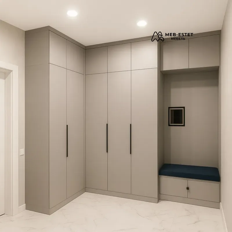 Прихожая угловой шкаф с банкеткой