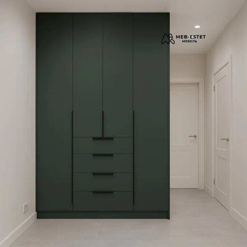 Шкаф в прихожую зелёный