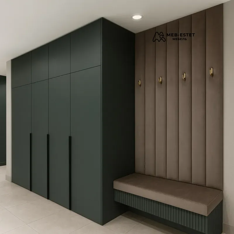 Шкаф прихожая премиум зеленый