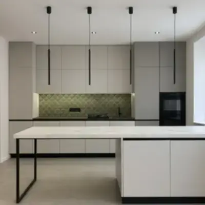 Кухня с островом минимализм