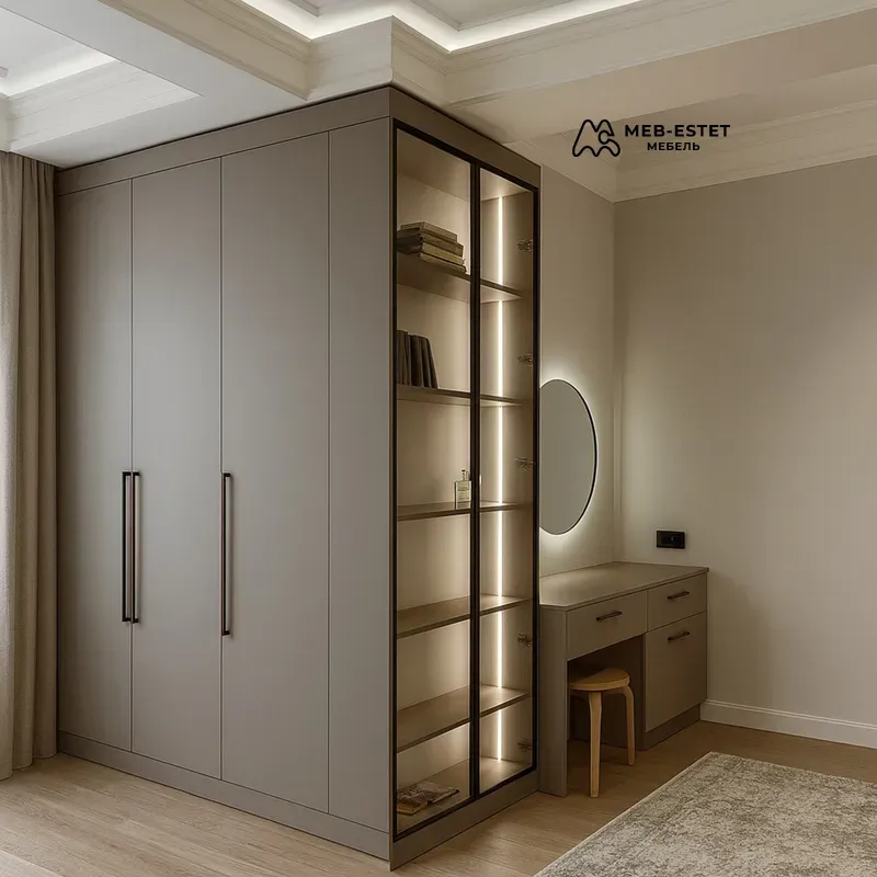 Шкаф с витриной в спальню