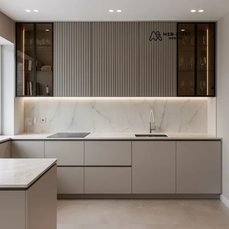 Кухня с реечными фасадами