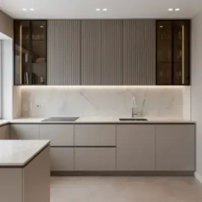 Кухня с реечными фасадами