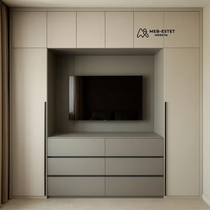 Встроенный шкаф с ТВ нишей