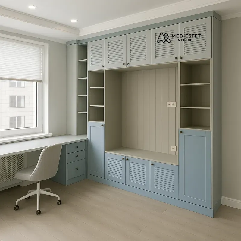 Встроенная стеллажная стенка