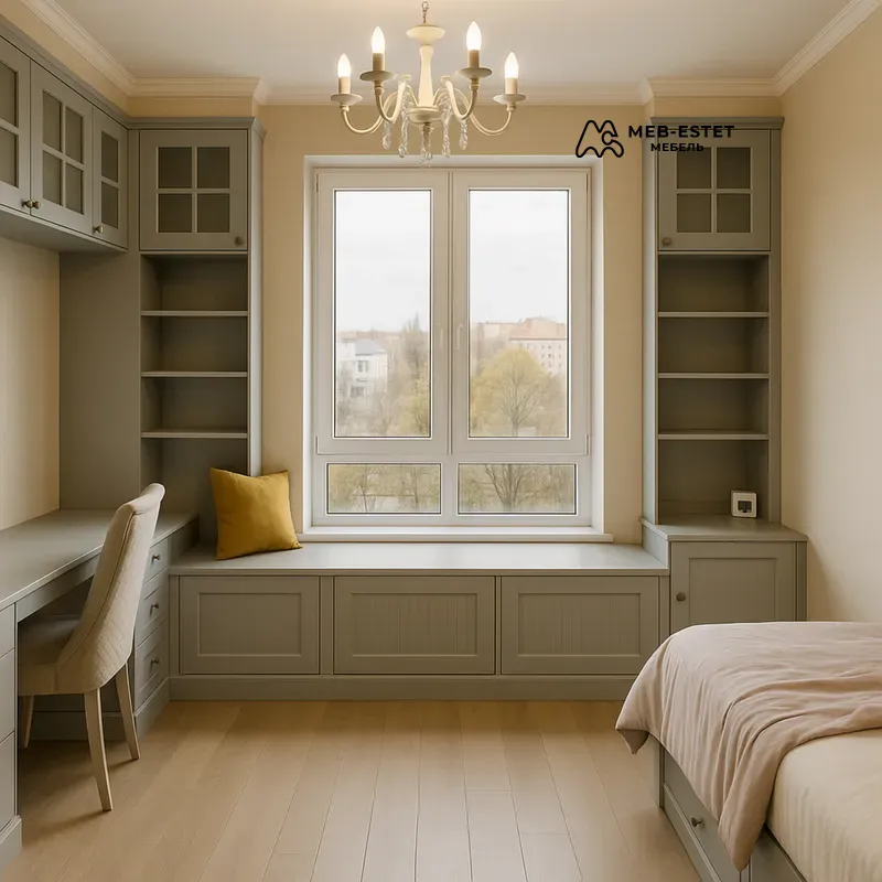 Окно с нишей и шкафами