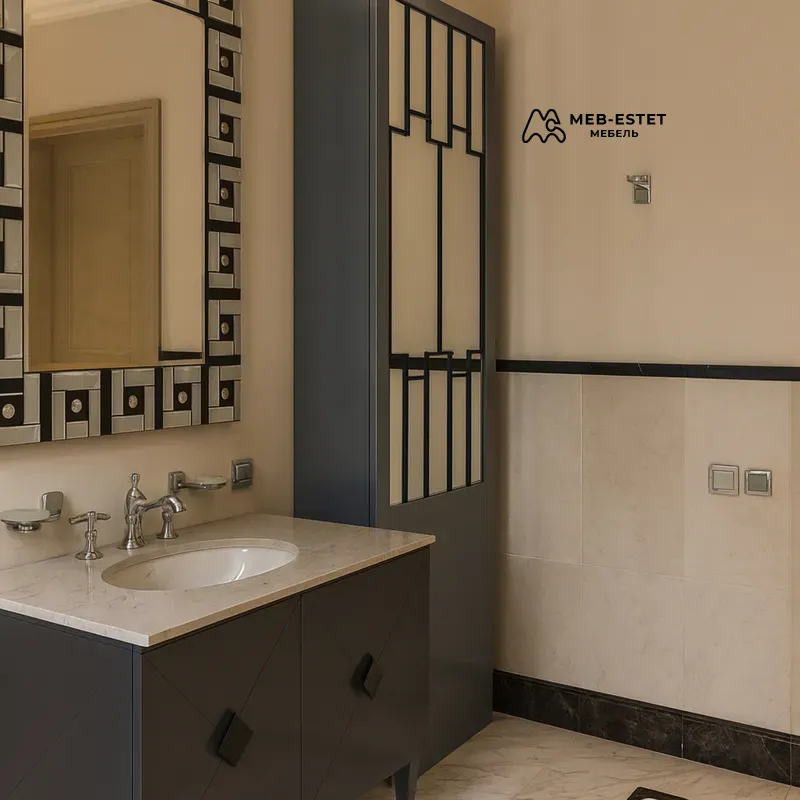 Тумба с раковиной и пеналом ванная