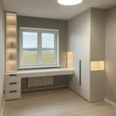 Встроенный шкаф с рабочим столом