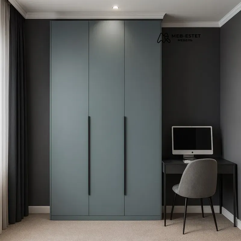 Шкаф распашной высокий серый синий