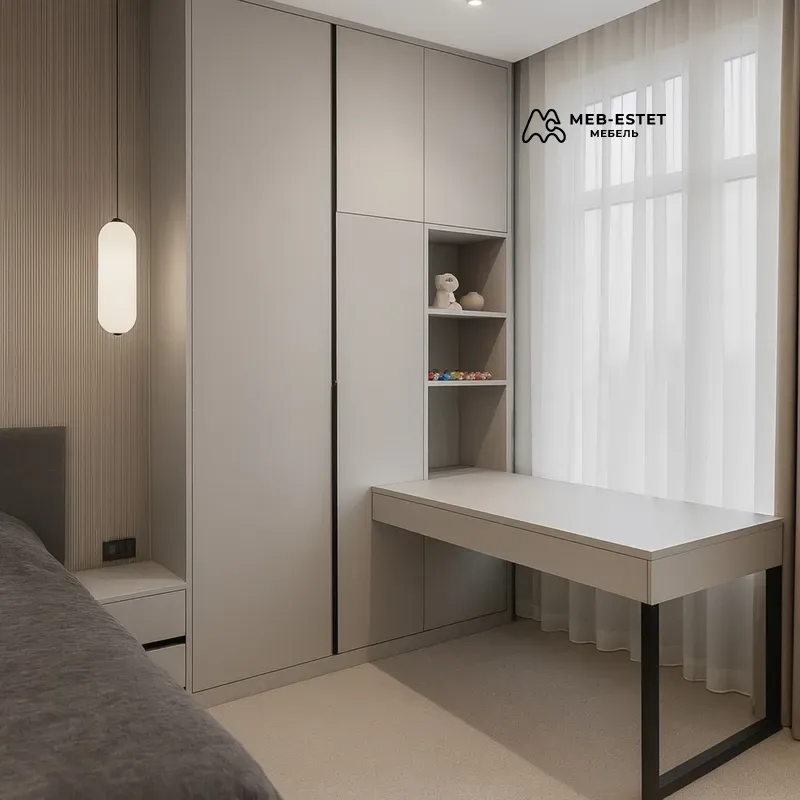 Встроенный шкаф рабочая зона