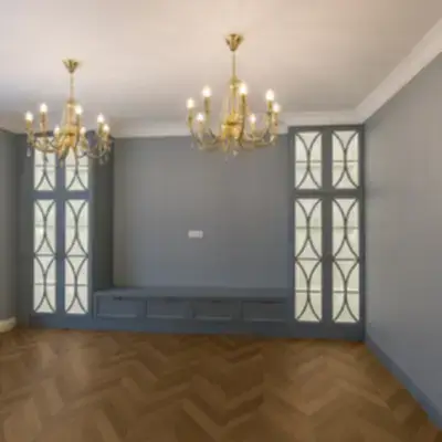 Стенка с витринами и тумбой