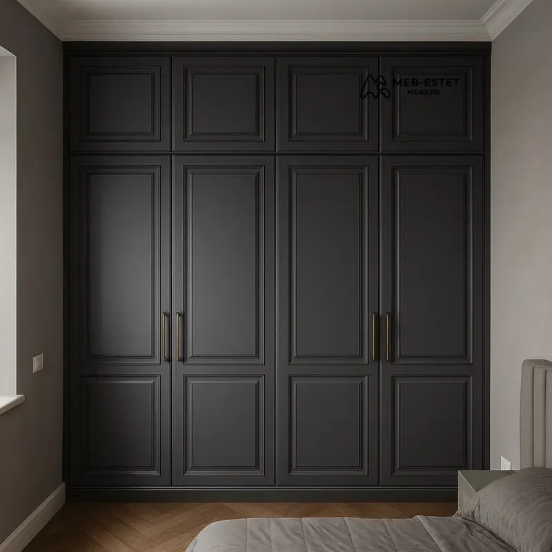 встроенный шкаф неоклассика черный