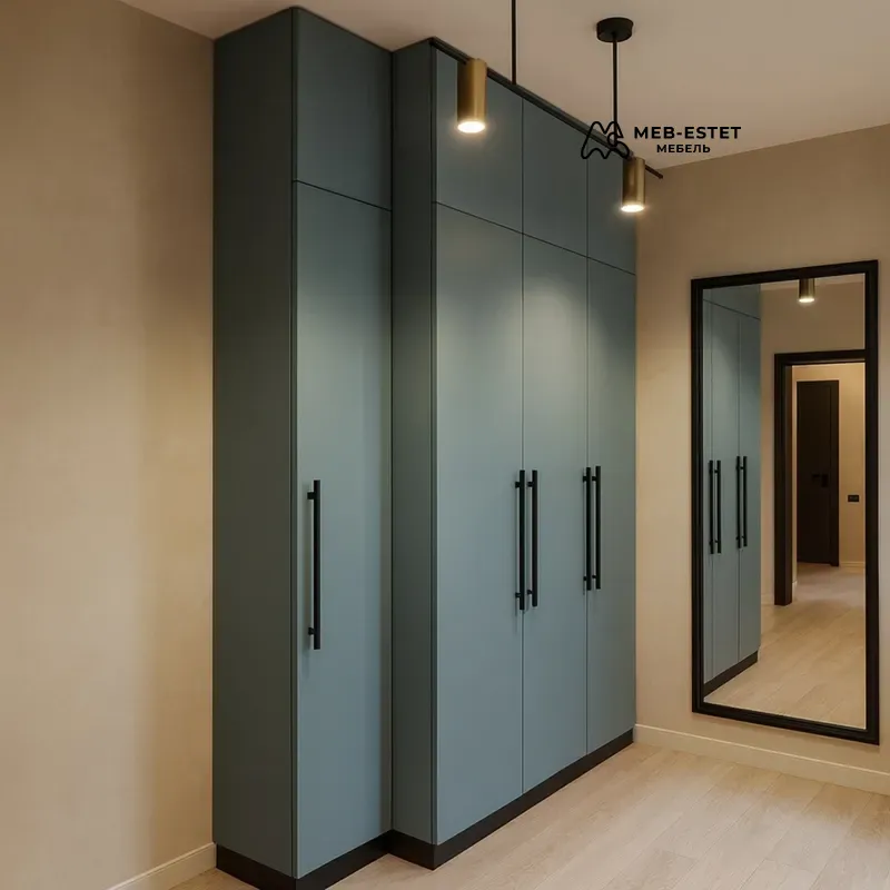 Прихожая шкаф матовый зелёный