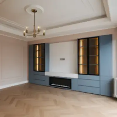 Стенка под ТВ с витринами