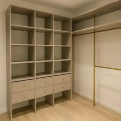 Гардеробная с открытыми полками