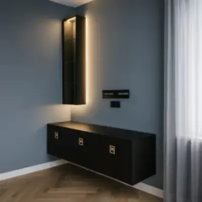 Навесная тумба с витриной