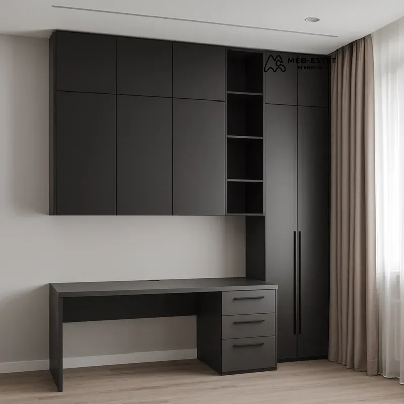 Кабинетная стенка матовый чёрный