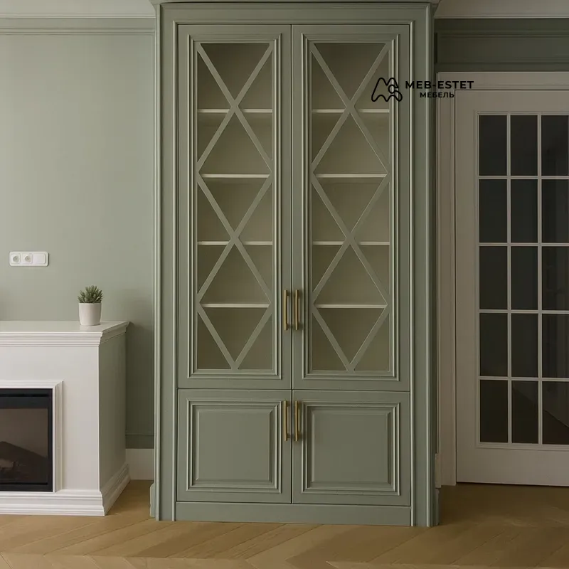 Витрина зелёная неоклассика