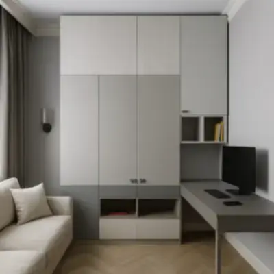 Встроенный шкаф с рабочей зоной