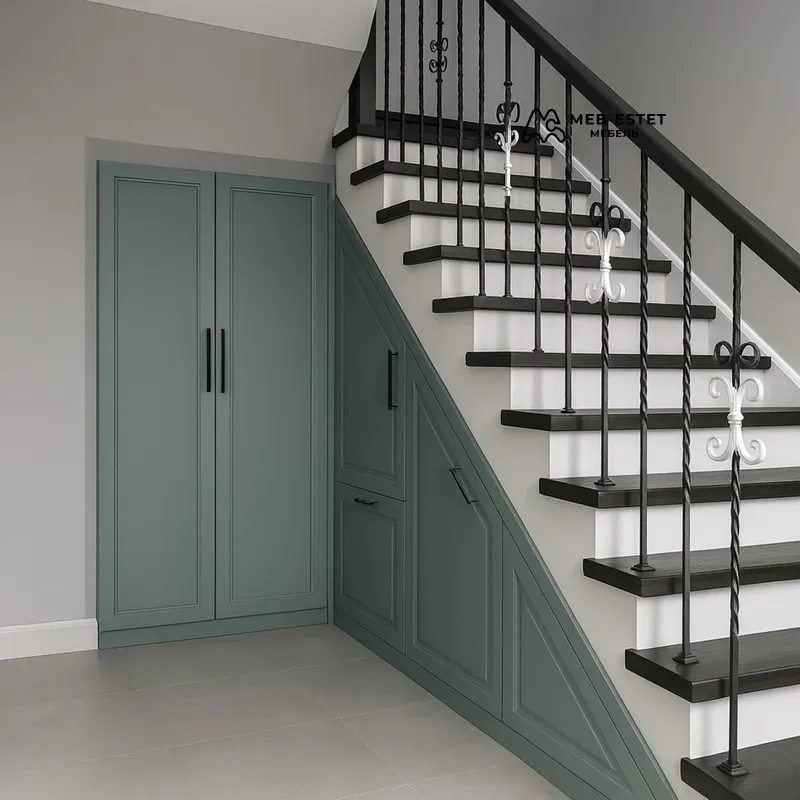 встроенный шкаф под лестницу