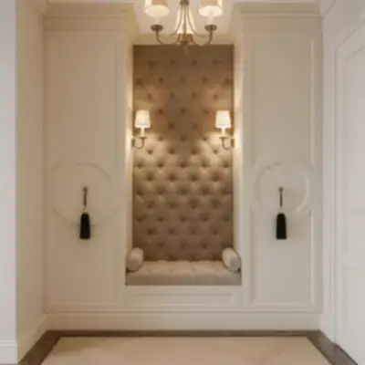 Встроенная прихожая с банкеткой